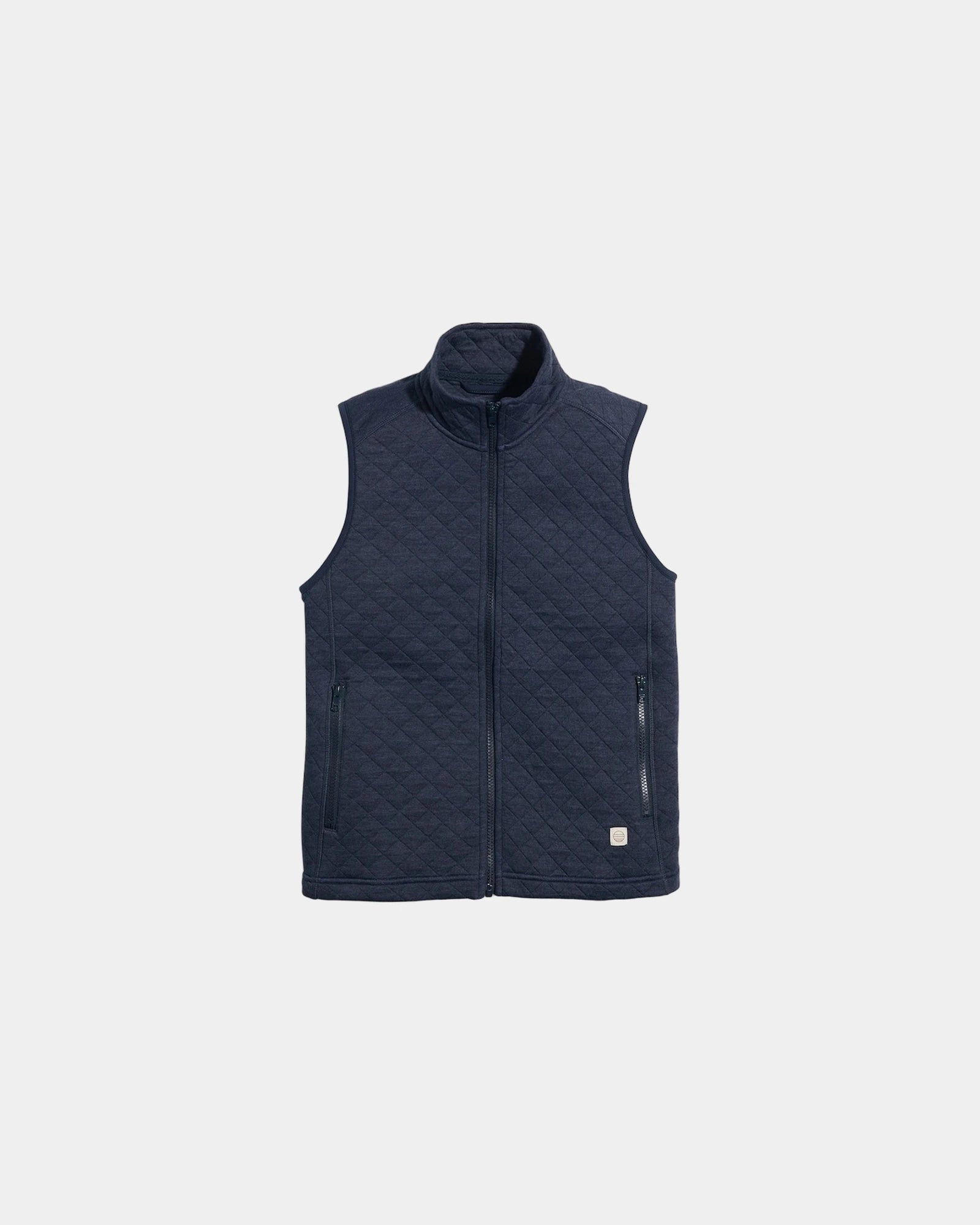 Custom full-zip women's vest in soft blend fabric - Navy